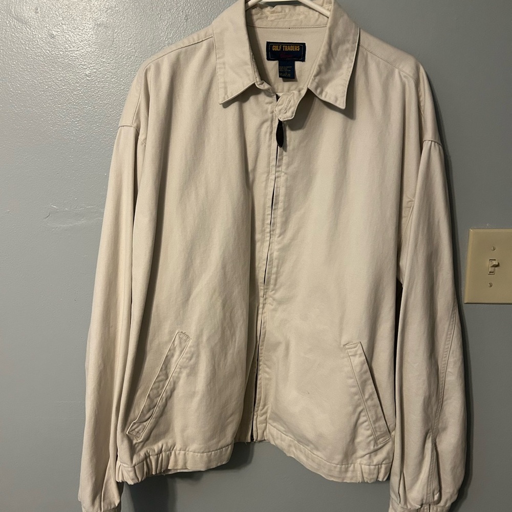 Men's Cream Zip Up Jacket Vintage